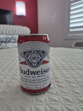Budweiser Aluminum Can in Red, White and Silver Bluetooth Speaker.